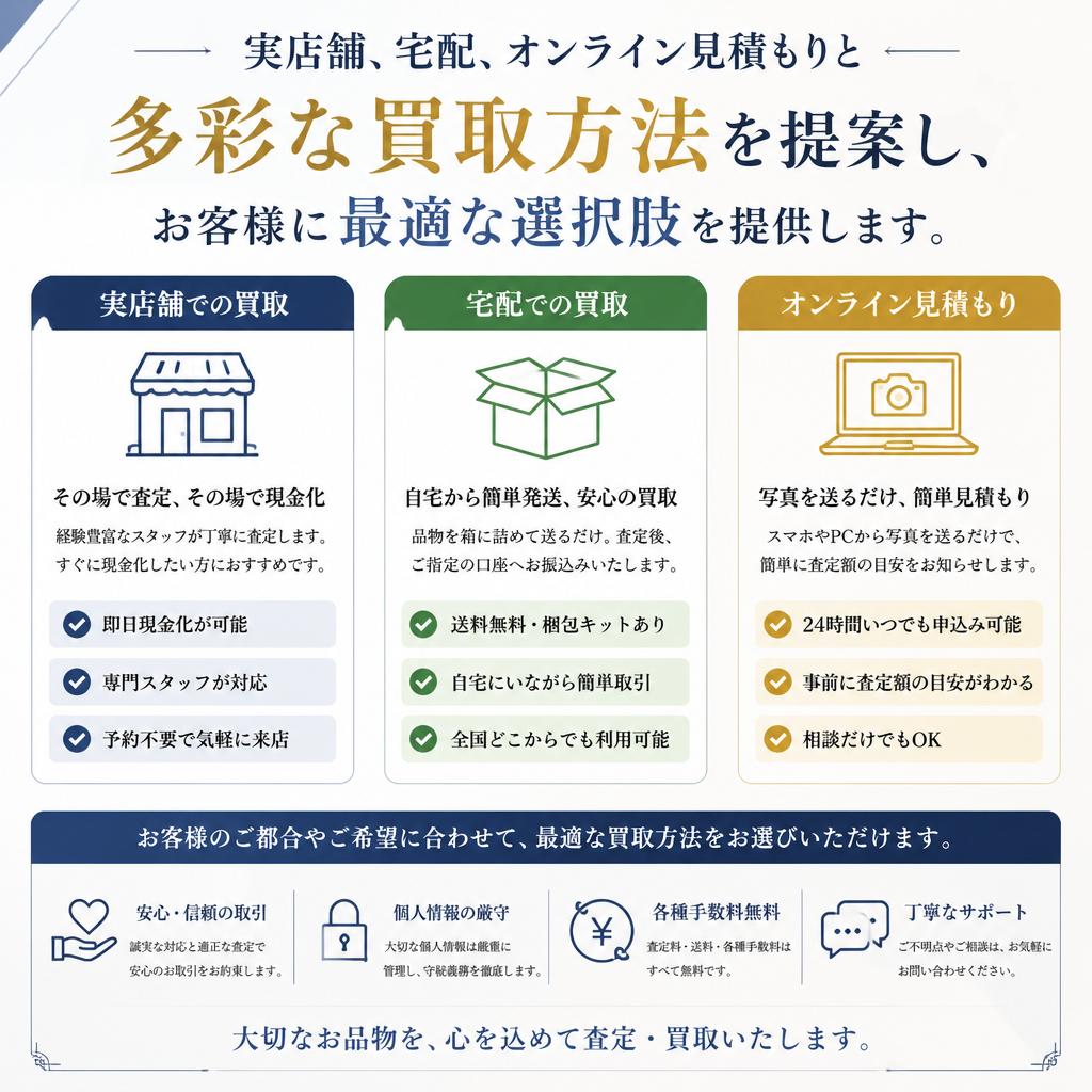 柔軟な買取方法の紹介