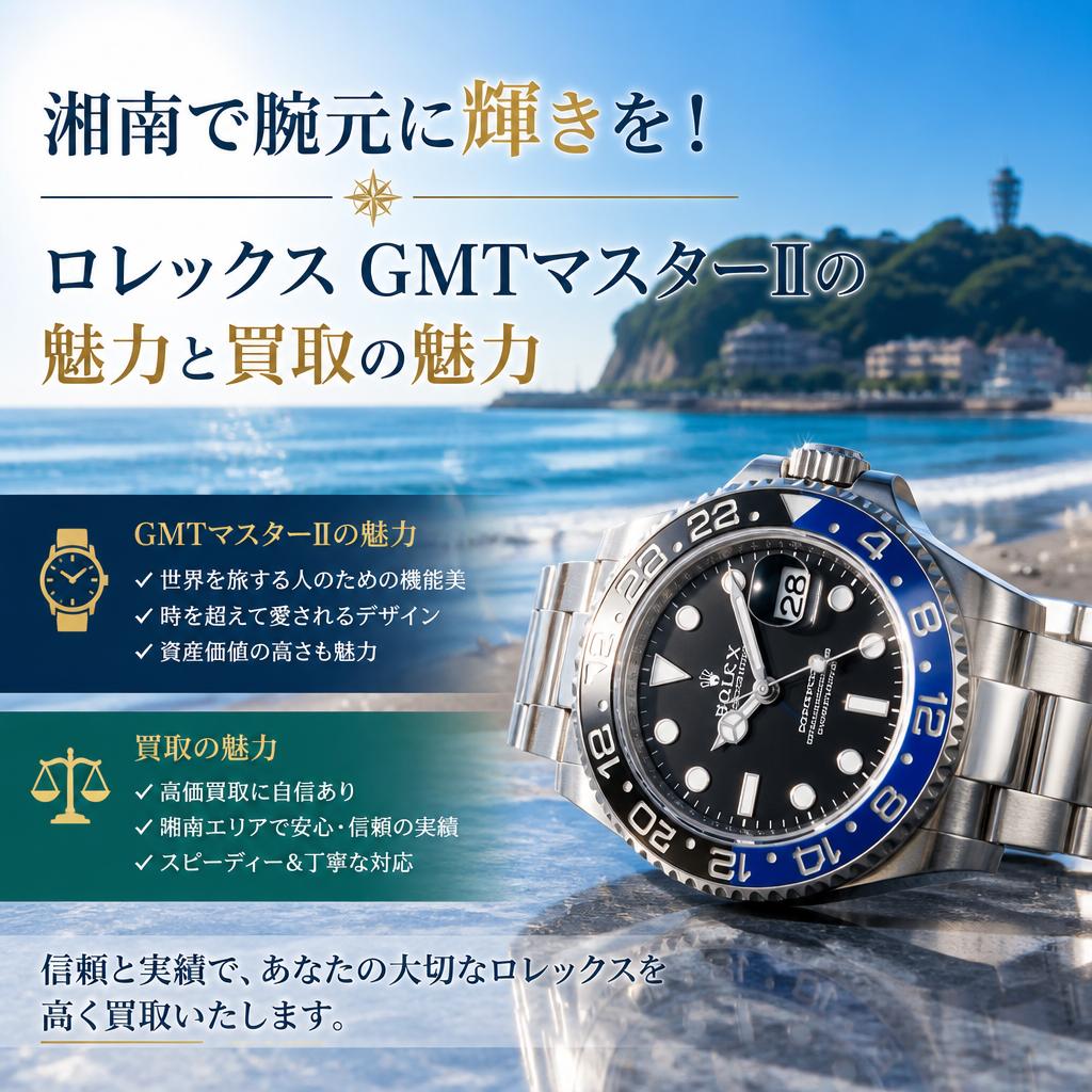 湘南で腕元に輝きを！ロレックス GMTマスターⅡの魅力と買取の魅力