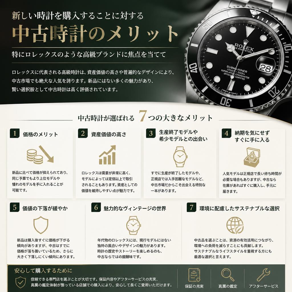 中古腕時計を選ぶメリット