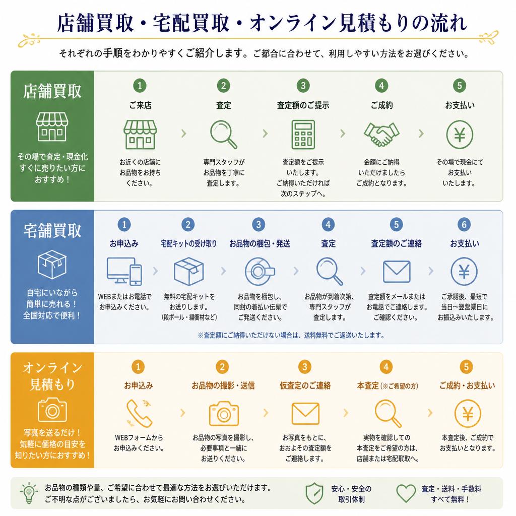 買取の流れと方法