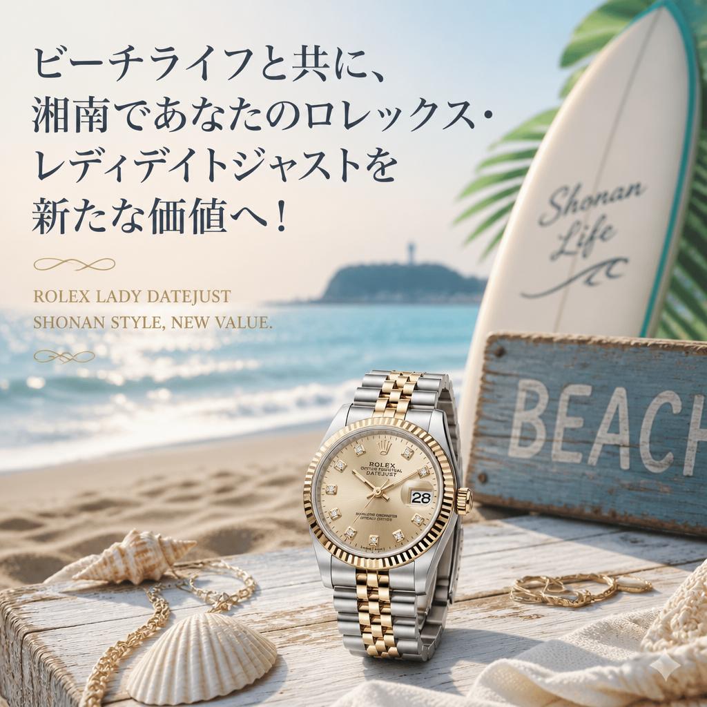 ビーチライフと共に、湘南であなたのロレックス・レディデイトジャストを新たな価値へ！